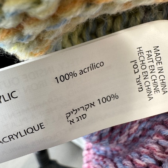 Dex Cozy Knit Rainbow Sweater Peach - Picture 10 of 11